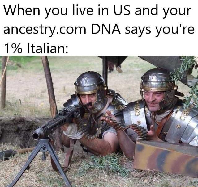 When you live in US and your ancestrycom DNA says youre 1 Itallan