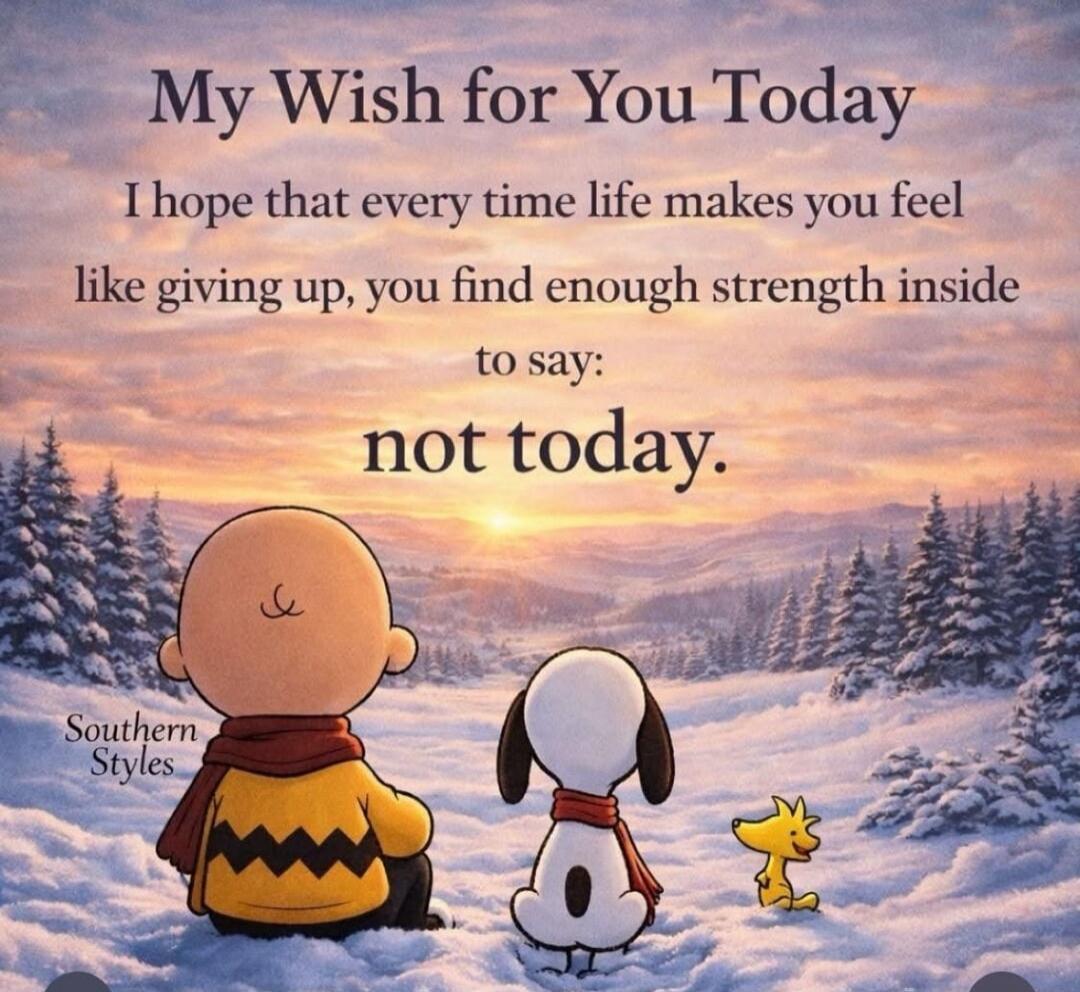 My Wish for You Today I hope that every time life makes you feel like giving up, you find enough strength inside to say: not today. Southern Styles