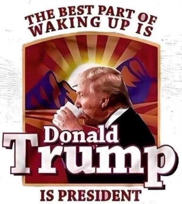 THE BEST PART OF WAKING UP IS Donald Trump IS PRESIDENT