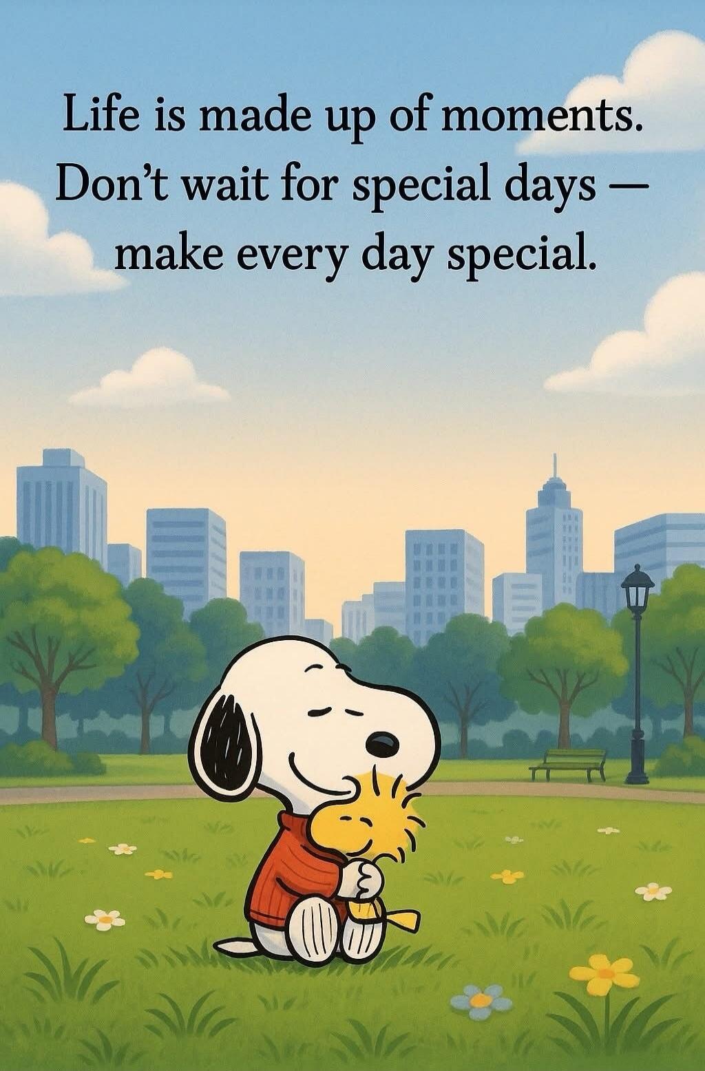 Life is made up of moments. Don't wait for special days - make every day special.