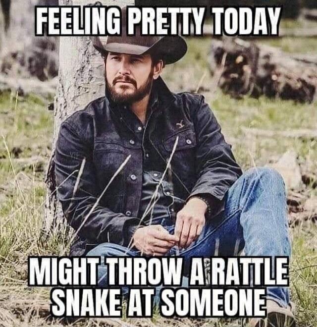 FEELING PRETTY TODAY MIGHT THROW A RATTLE SNAKE AT SOMEONE