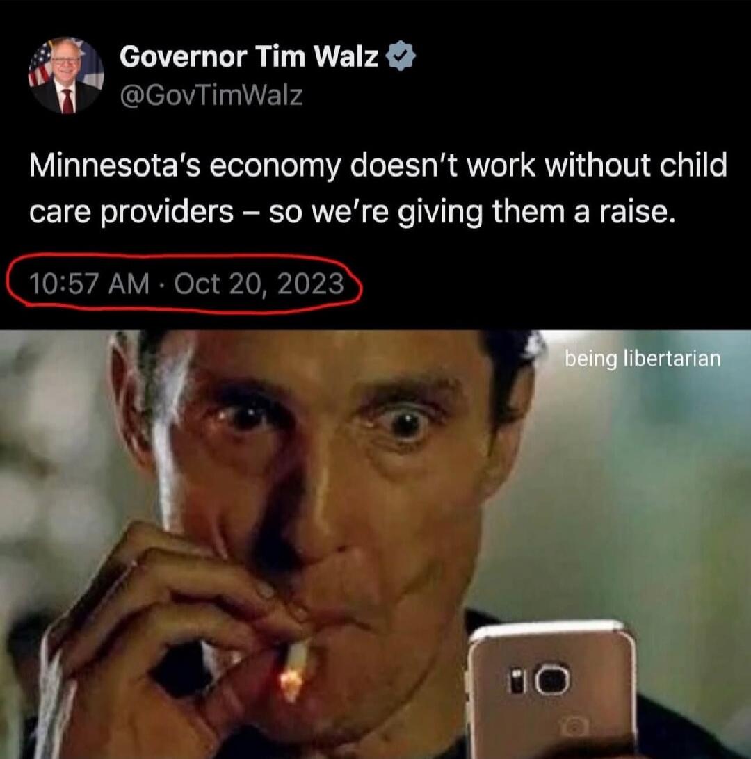 Minnesota's economy doesn't work without child care providers – so we're giving them a raise. 10:57 AM · Oct 20, 2023