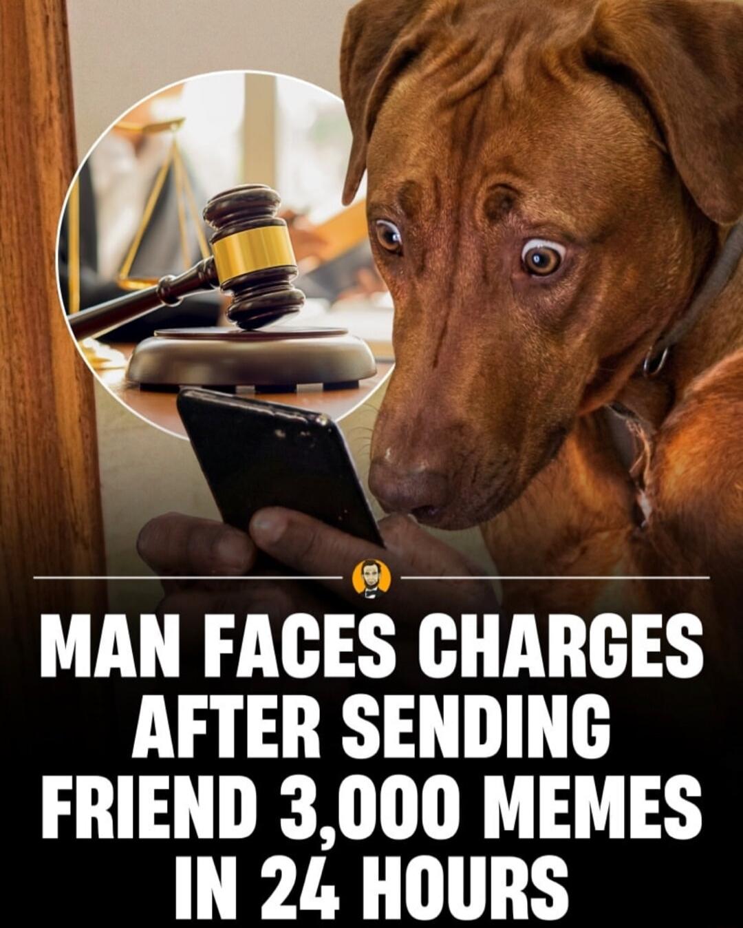 MAN FACES CHARGES AFTER SENDING FRIEND 3,000 MEMES IN 24 HOURS