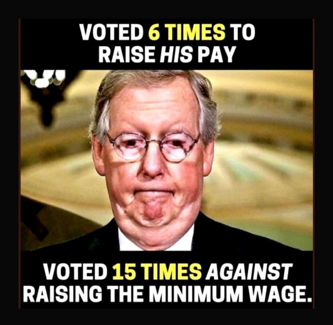 VOTED 6 TIMES TO RAISE HIS PAY VOTED 15 TIMES AGAINST RAISING THE MINIMUM WAGE