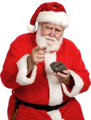 My suit is red but Ive got the blues cause its now incorrect to give coal lumps to Jews