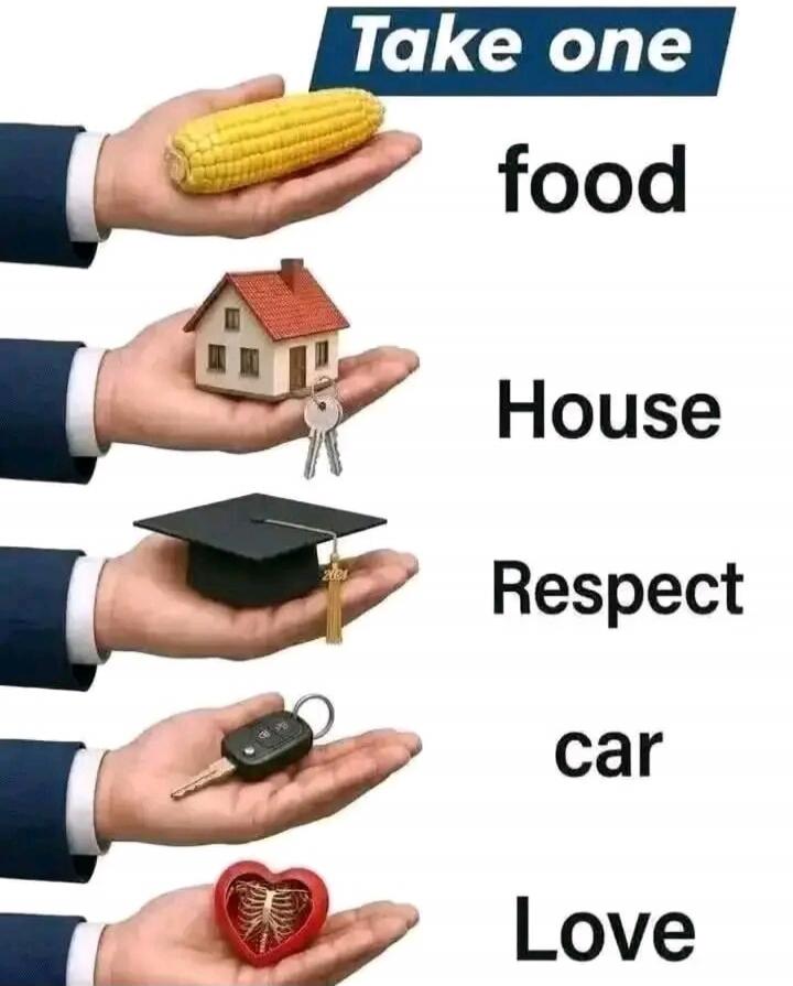 Take one food House Respect car Love