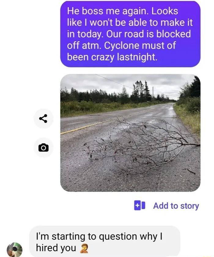 is blocked yclone must of B8 Add to story Im starting to question why hired you 2