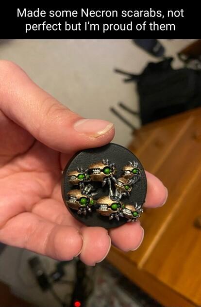 Made some Necron scarabs not perfect but Im proud of them