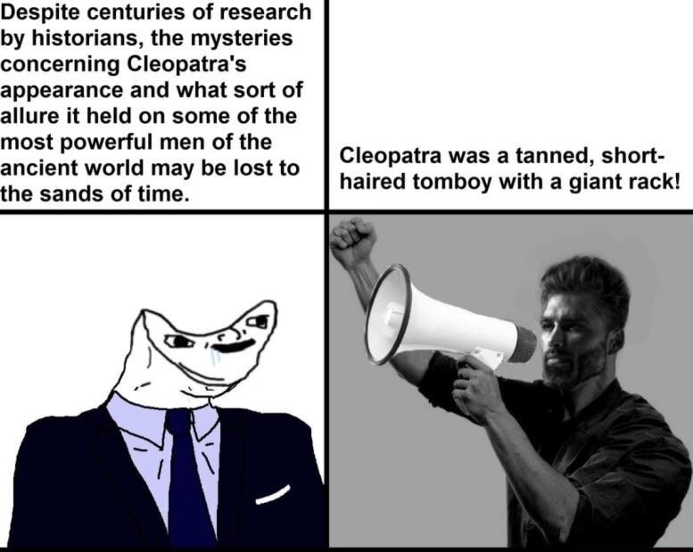 Despite centuries of research by historians the mysteries concerning Cleopatras appearance and what sort of allure it held on some of the most powerful men of the ancient world may be lost to the sands of time Cleopatra was a tanned short haired tomboy with a giant rac