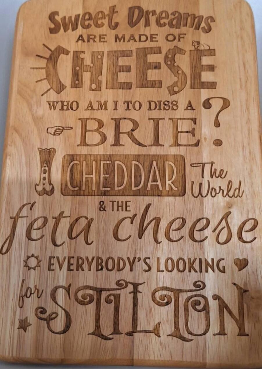 Sweet Dreams are made of CHEESE Who am I to diss a BRIE? CHEddar The World & the feta cheese The world Everybody's looking for STILTON