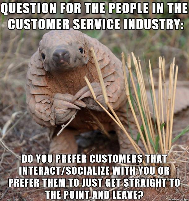 QUESTION FOR TIIEIEIIE INTHE CUSTOMER SERVICE INDUSTRY HY0U0R 3 PREFERTHEMTOJUST GET STRAIGHT TO THEPOINTANDLEAVED