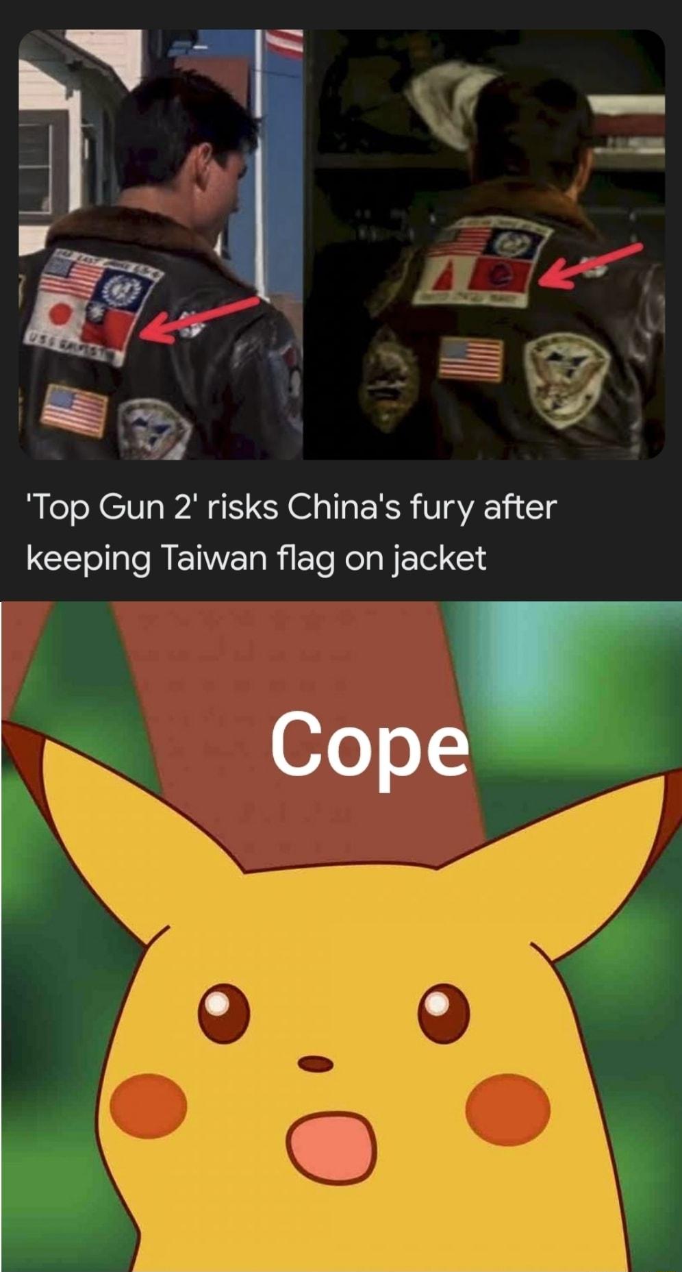 L e oy 4 3 Py v 3 Top Gun 2risks Chinas fury after keeping Taiwan flag on jacket P N 2 N 4 N y g 4 4 L R LR y 4 A4 A