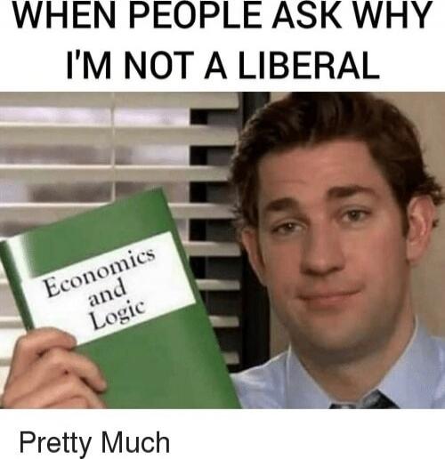 WHEN PEOPLE ASK WHY I'M NOT A LIBERAL
Pretty Much
Economics and Logic