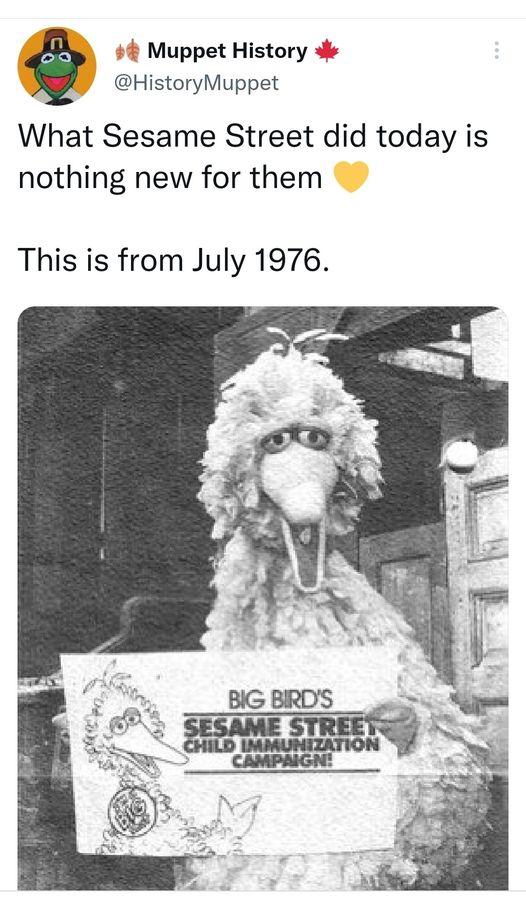 4 Muppet History s HistoryMuppet What Sesame Street did today is nothing new for them This is from July 1976