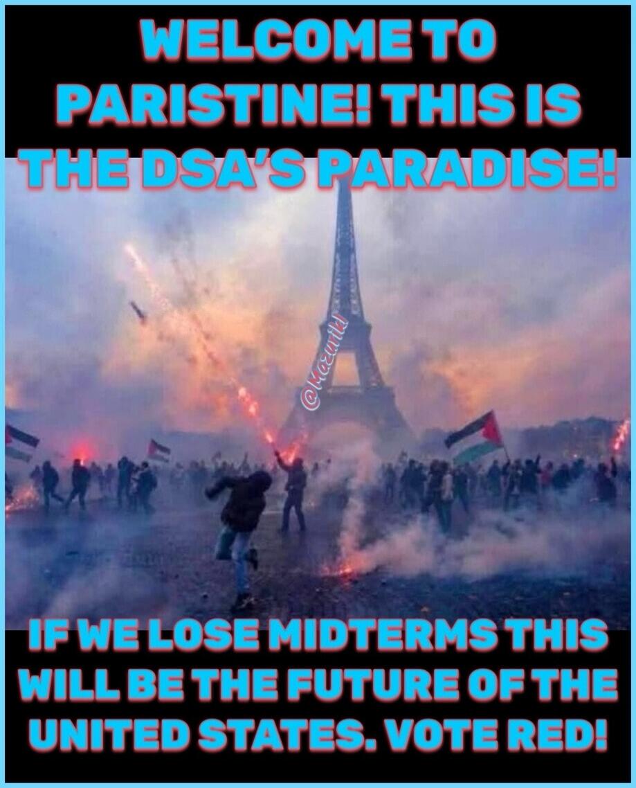 WELCOME TO PARISTINE! THIS IS THE DSA'S PARADISE! IF WE LOSE MIDTERMS THIS WILL BE THE FUTURE OF THE UNITED STATES. VOTE RED!