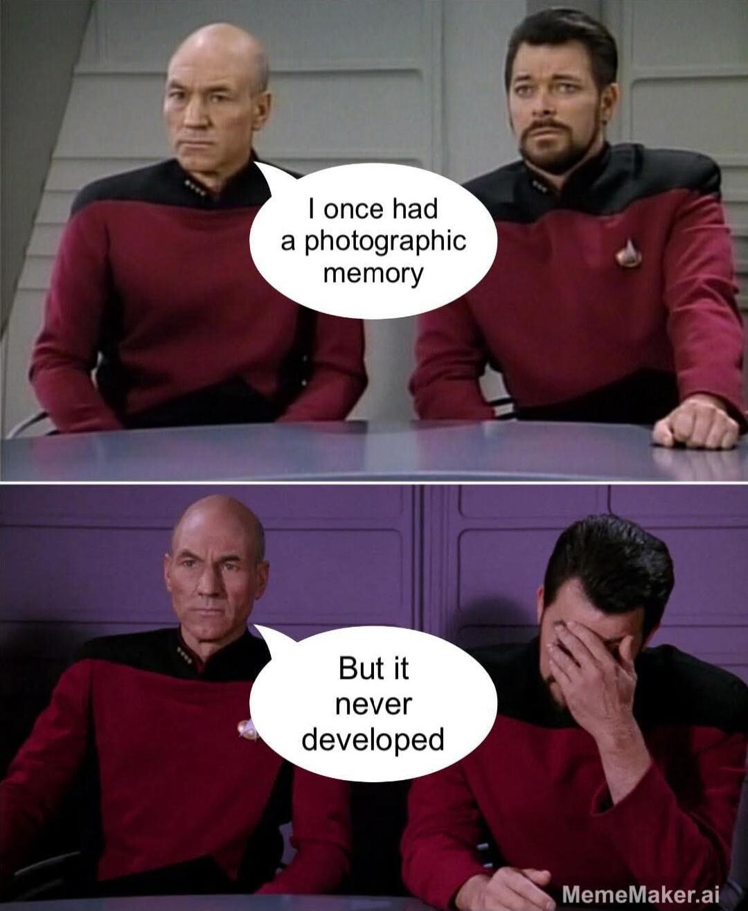 I once had a photographic memory
But it never developed