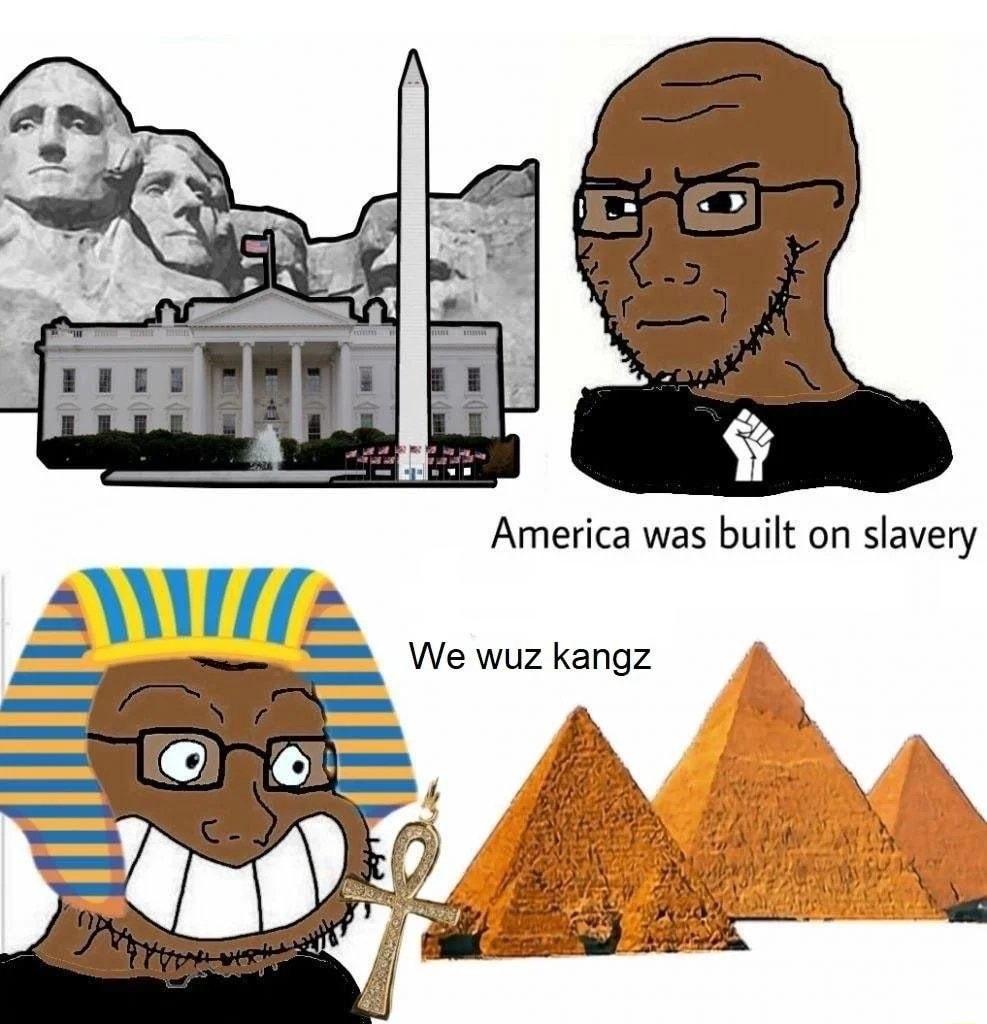 America was built on slavery AW e wuz kangz