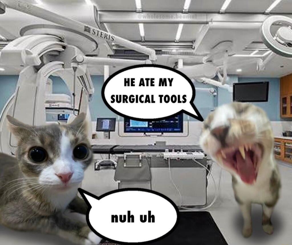 HE ATE MY SURGICAL TOOLS nuh uh STERIS