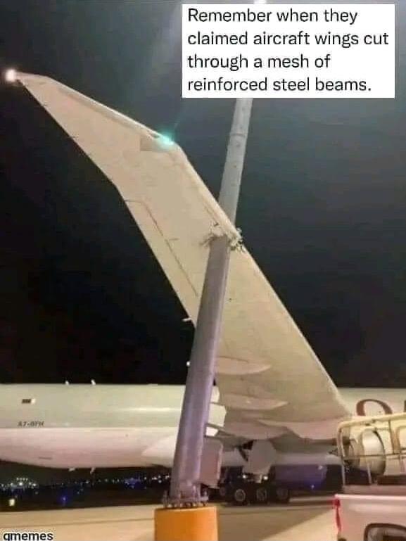 Remember when they claimed aircraft wings cut through a mesh of reinforced steel beams