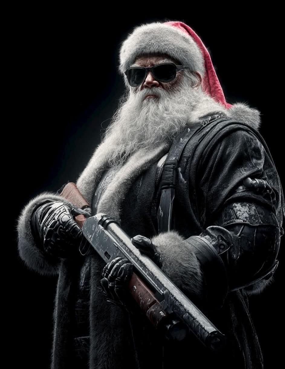 Santa Claus with a gun
