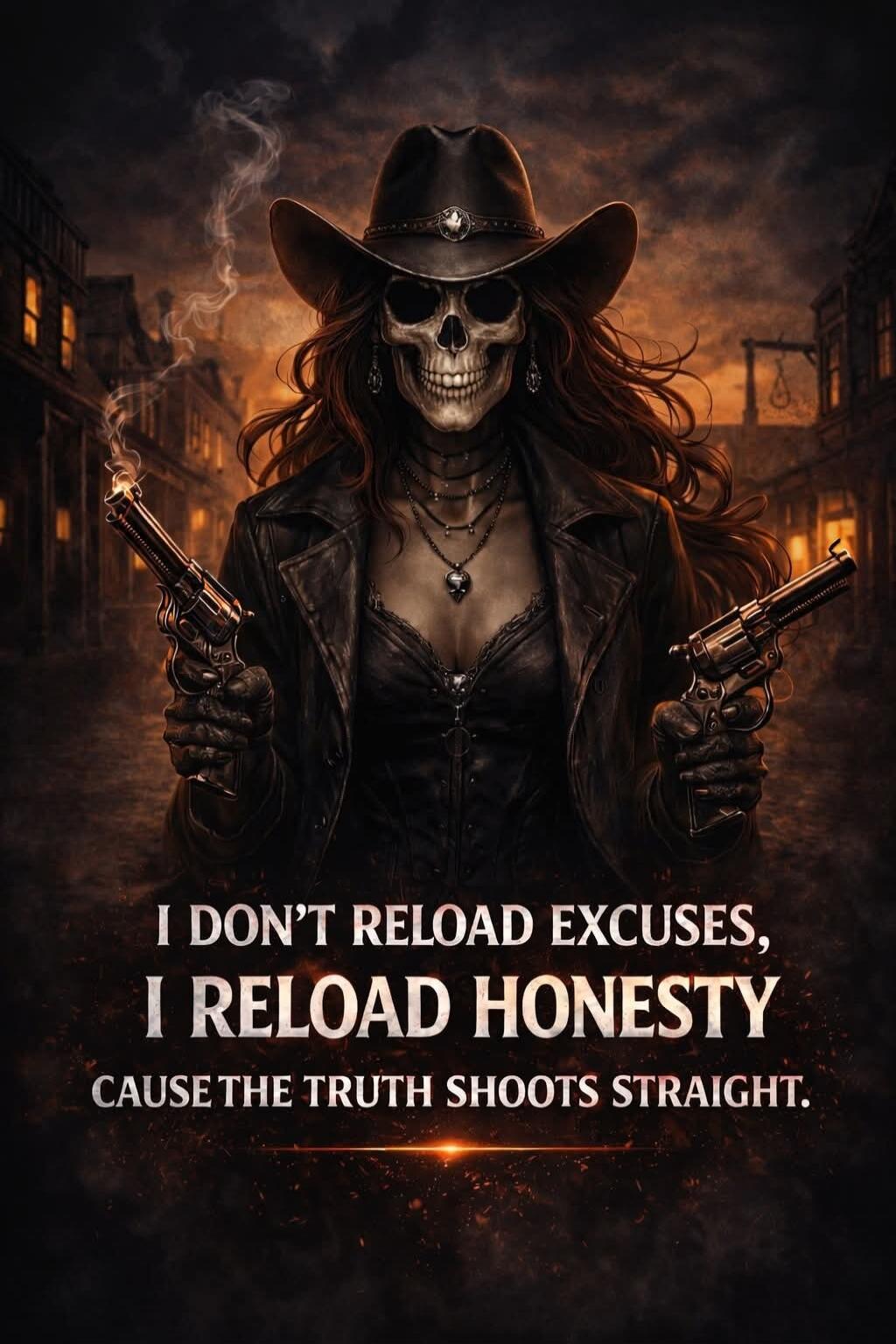 I DON'T RELOAD EXCUSES, I RELOAD HONESTY CAUSE THE TRUTH SHOOTS STRAIGHT.