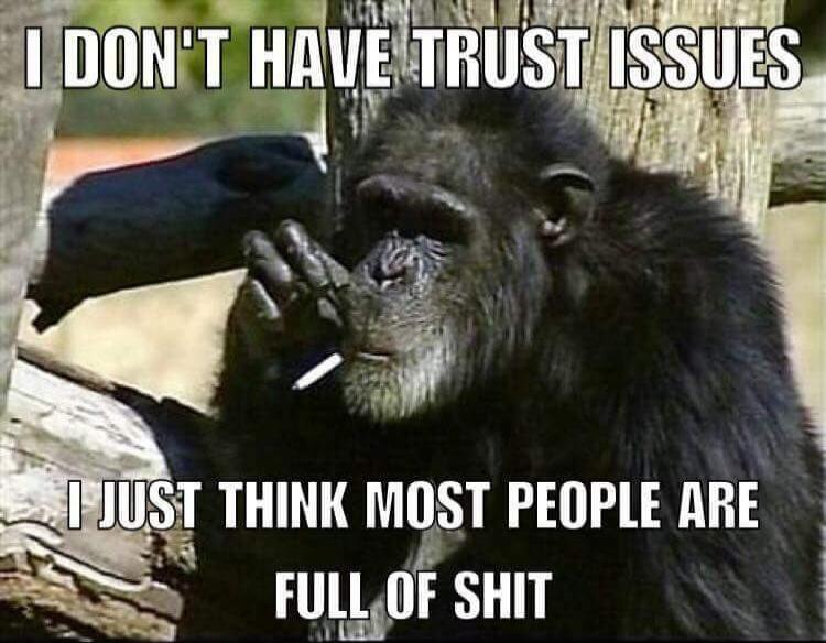 I DON'T HAVE TRUST ISSUES I JUST THINK MOST PEOPLE ARE FULL OF SHIT