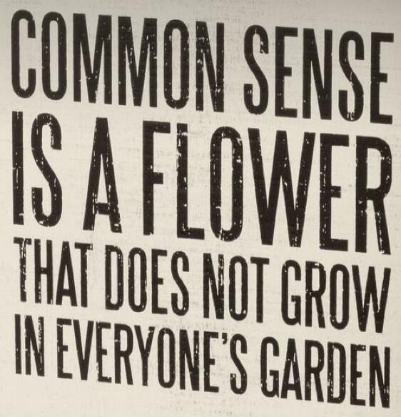 COMMON SENSE IS A FLOWER THAT DOES NOT GROW IN EVERYONE'S GARDEN