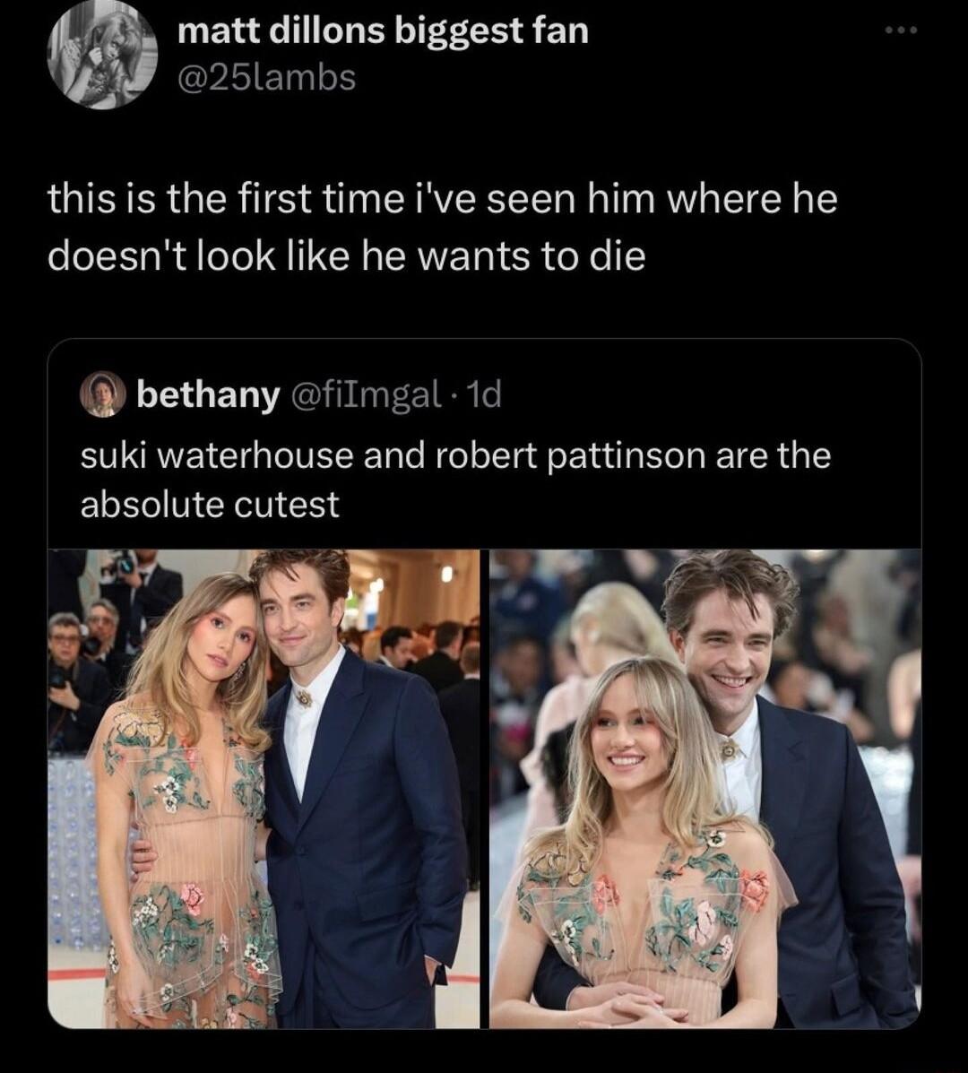 matt dillons biggest fan 25lambs this is the first time ive seen him where he SRR TR ILCH ERET SRGLE T bethany filmgal 1d suki waterhouse and robert pattinson are the ELELINERTEE