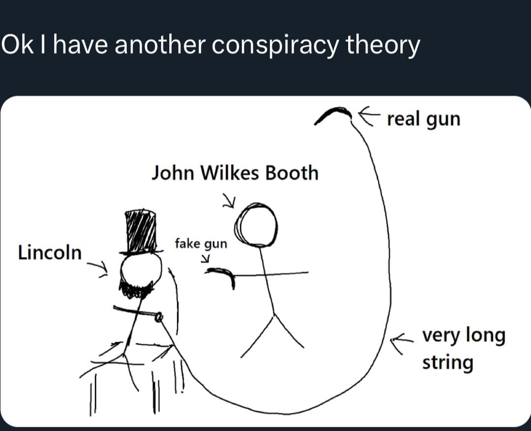 Ok have another conspiracy theory N real gun John Wilkes Booth N very long string