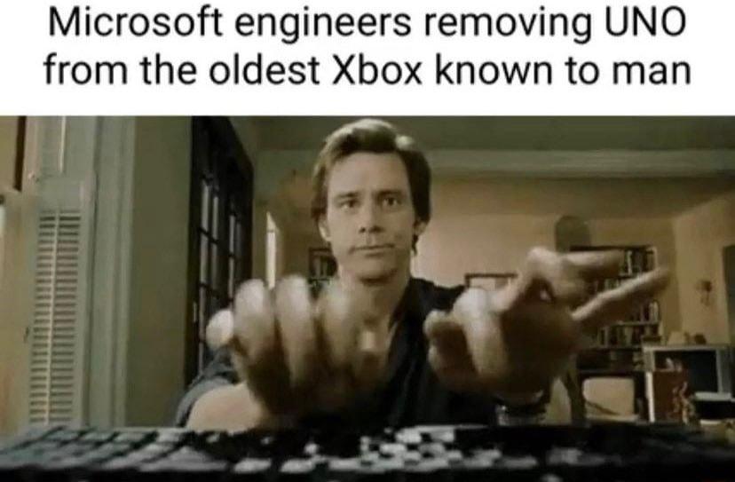 Microsoft engineers removing UNO from the oldest Xbox known to man