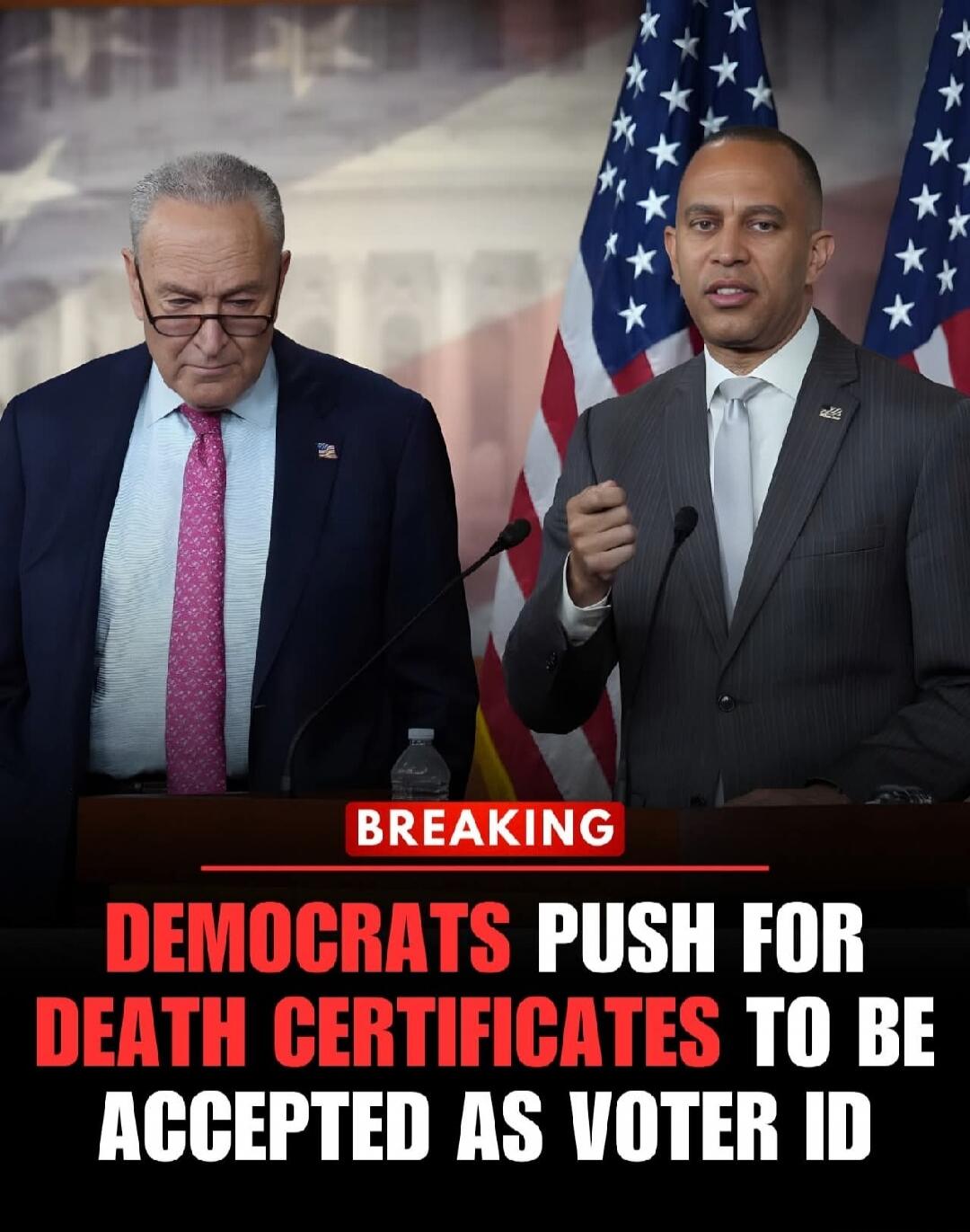 BREAKING DEMOCRATS PUSH FOR DEATH CERTIFICATES TO BE ACCEPTED AS VOTER ID
