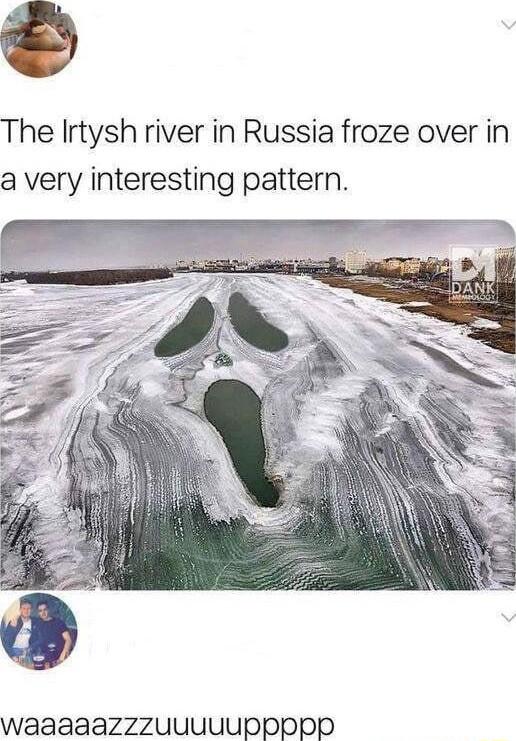 The Irtysh river in Russia froze over in a very interesting pattern waaaaazzzuuuuuppppp