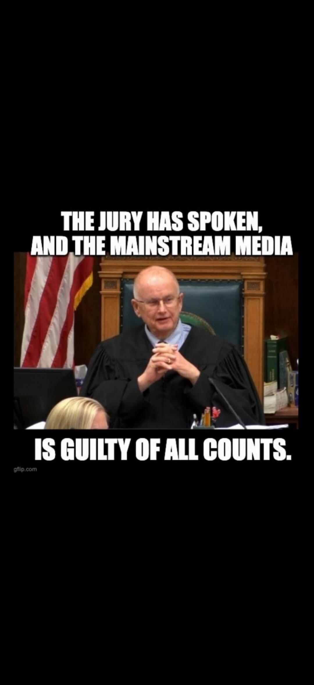 THE JURY HAS SPOKEN, AND THE MAINSTREAM MEDIA IS GUILTY OF ALL COUNTS.