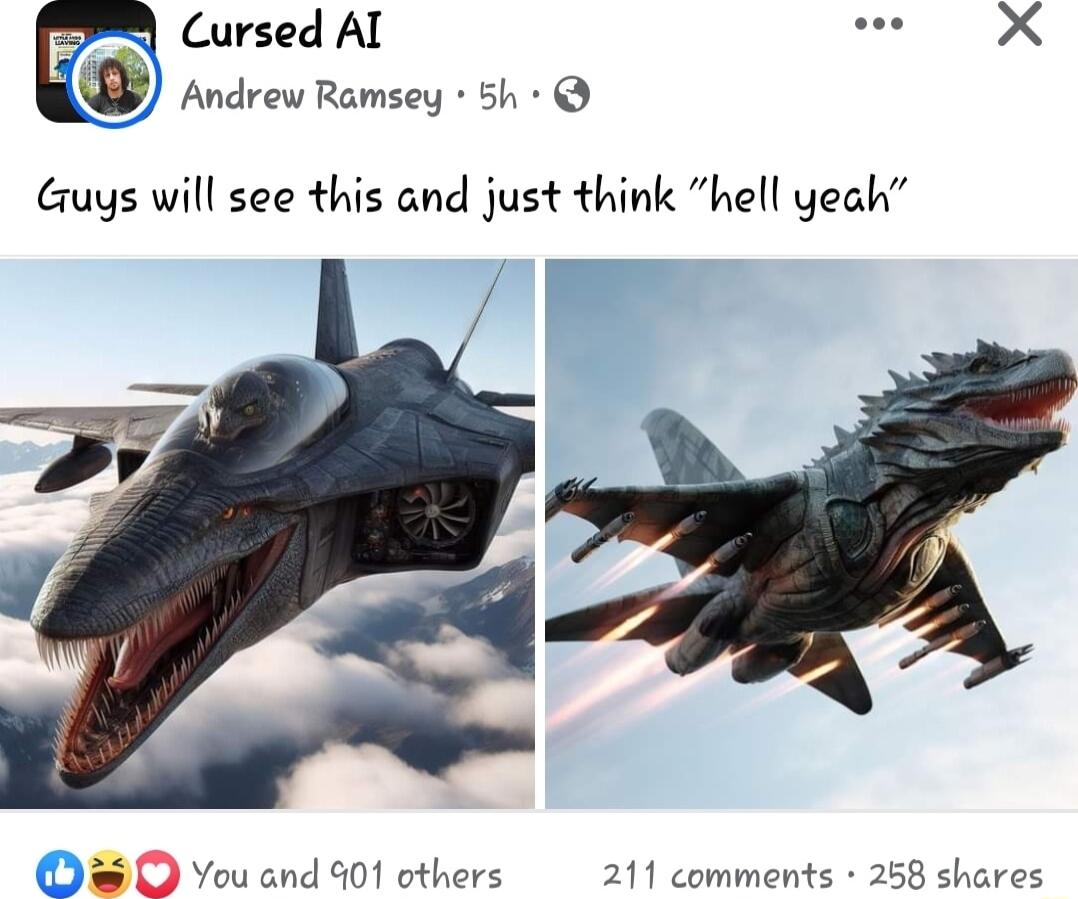 Cursed AL o X Andrew Ramsey 5h Guys will see this and just think hell yeah You and 901 others 211 comments 258 shares