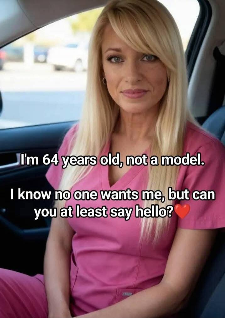 I'm 64 years old, not a model. I know no one wants me, but can you at least say hello?