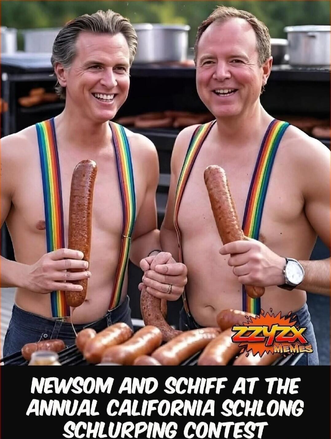 NEWSOM AND SCHIFF AT THE ANNUAL CALIFORNIA SCHLONG SHLURPING CONTEST