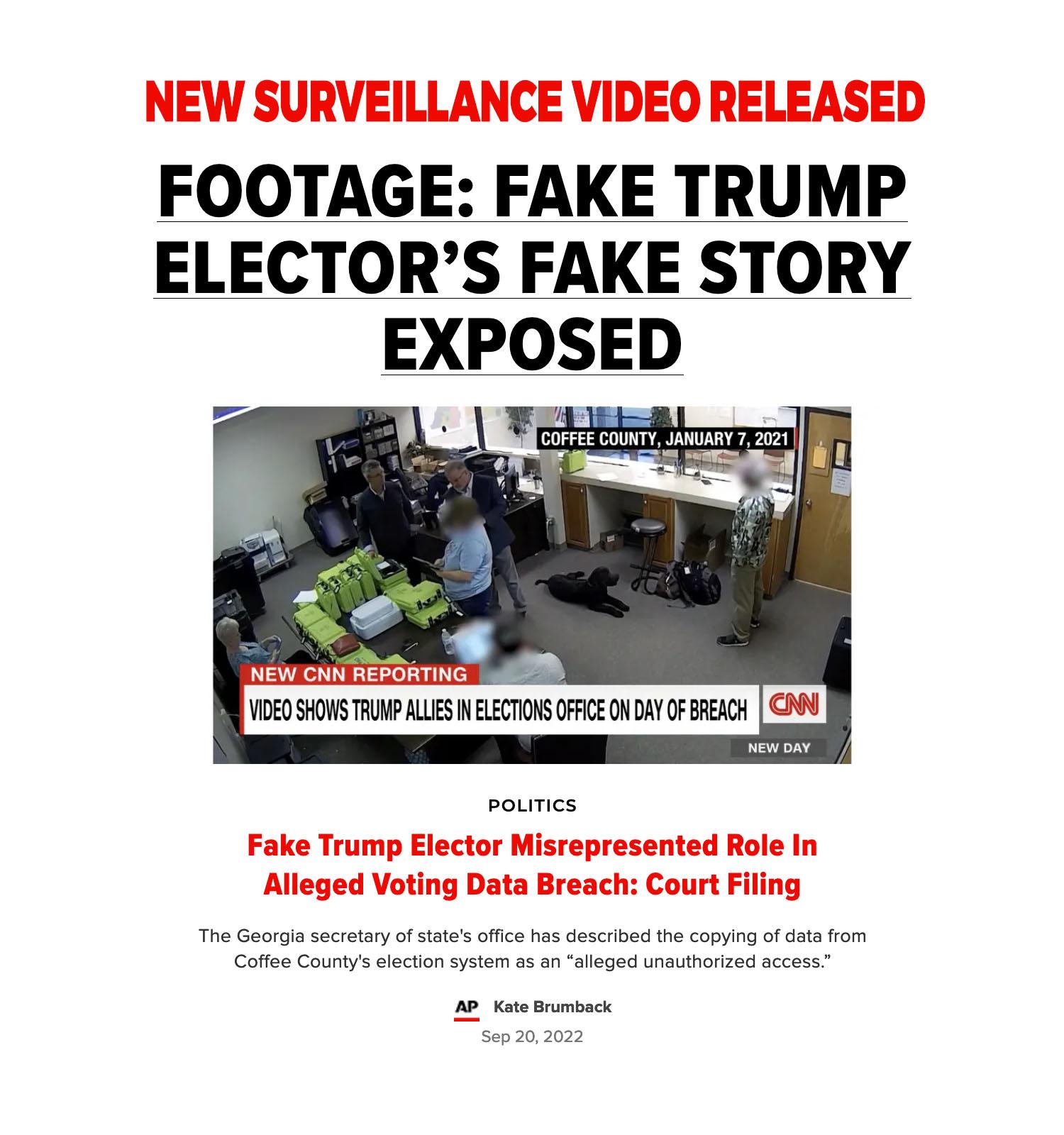 NEW SURVEILLANCE VIDEO RELEASED FOOTAGE FAKE TRUMP ELECTORS FAKE STORY EXPOSED