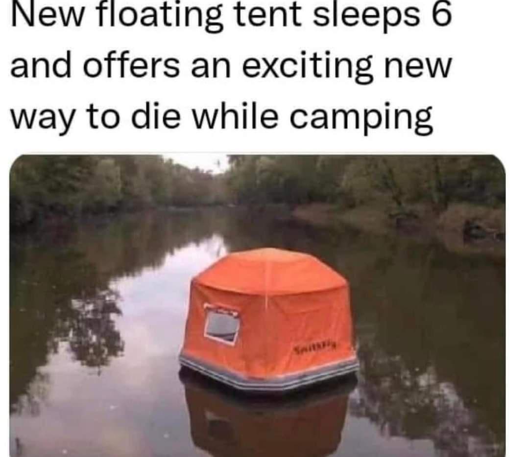 New Tloating tent sleeps 6 and offers an exciting new way to die while camping