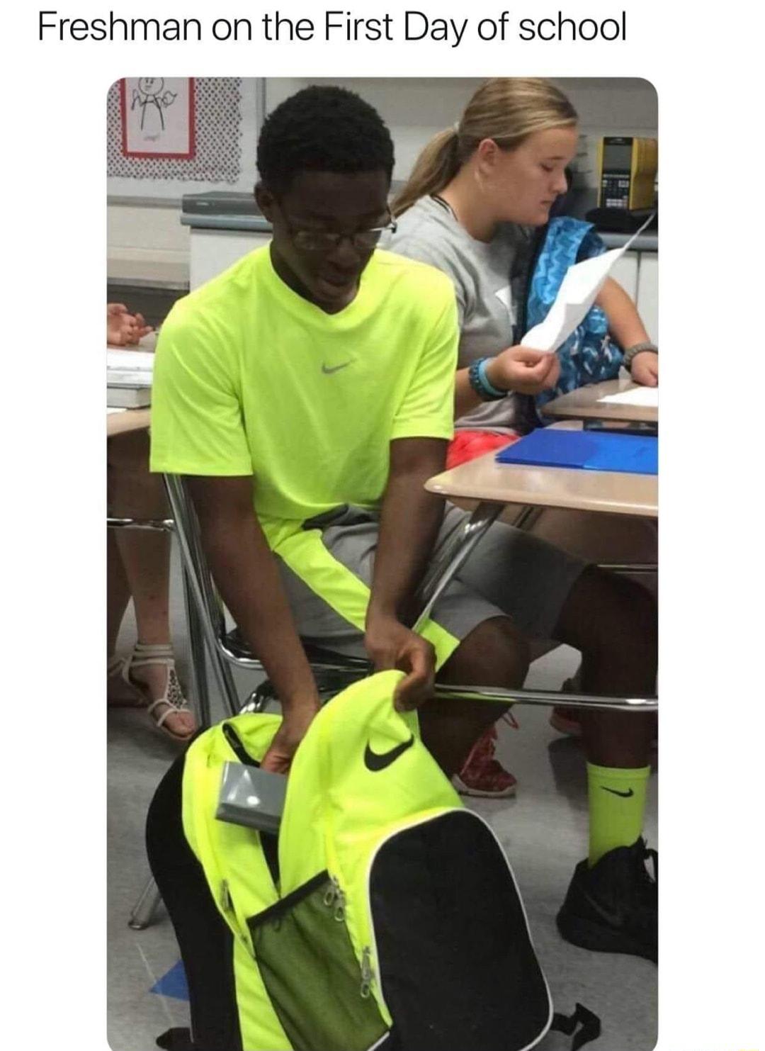 Freshman on the First Day of school