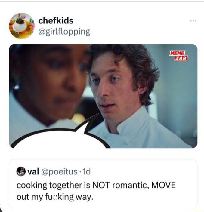 chefkids girlflopping val poeitus 1d cooking together is NOT romantic MOVE out my fuking way