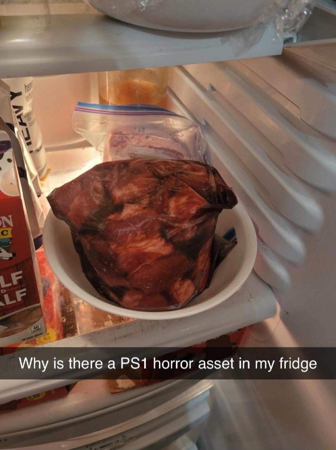 Why is there a PS1 horror asset in my fridge