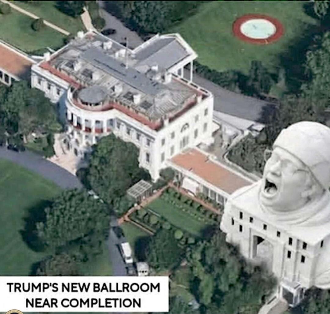TRUMP'S NEW BALLROOM NEAR COMPLETION