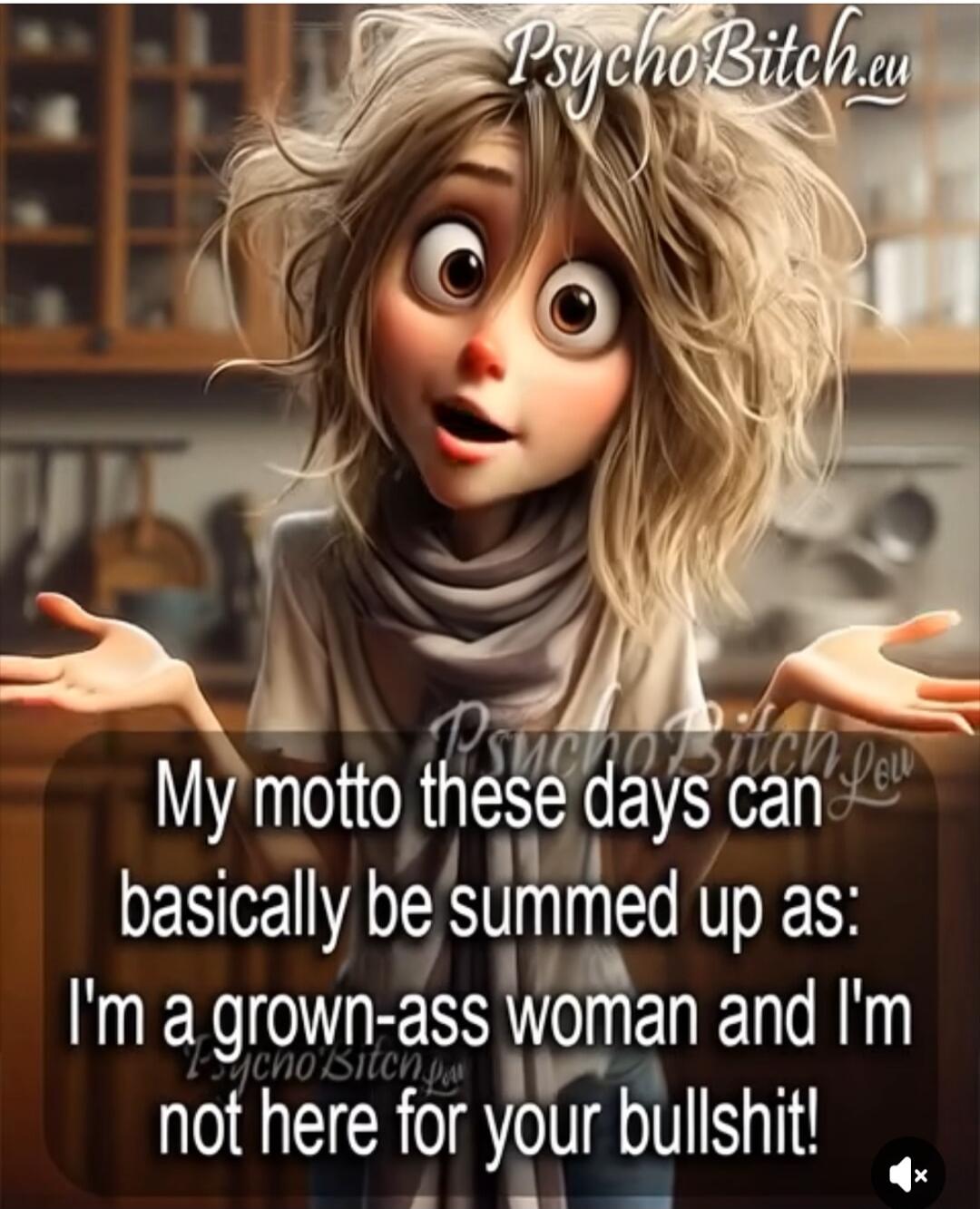 My motto these days can basically be summed up as: I'm a grown-ass woman and I'm not here for your bullshit!