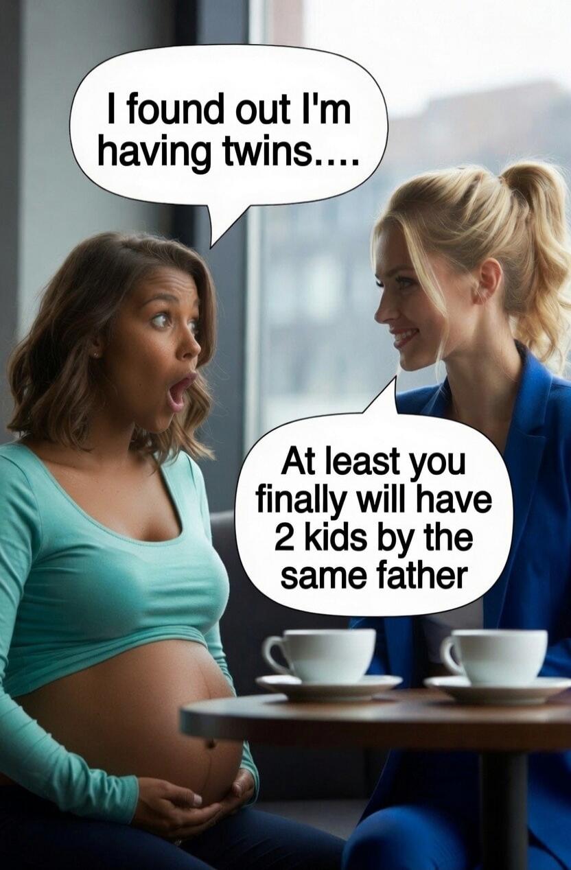 I found out I'm having twins.... At least you finally will have 2 kids by the same father