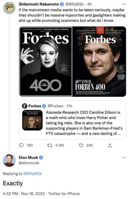 0 Cclormusk Shibetoshi Nakamoto BillyM2k 4h if the mainstream media wants to be taken seriously maybe they shouldnt be massive hypocrites and gaslighters making shit up while promoting scammers but what do i know F Y v 0N 7 FORBES 400 Forbes Forbes 11h Alameda Research CEO Caroline Ellison is amath whiz who loves Harry Potter and taking big risks She is also one of the supporting players in Sam Ba