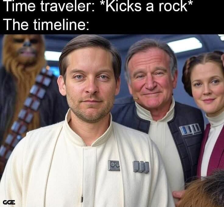 Time traveler Kicks a rock AL CRINEER