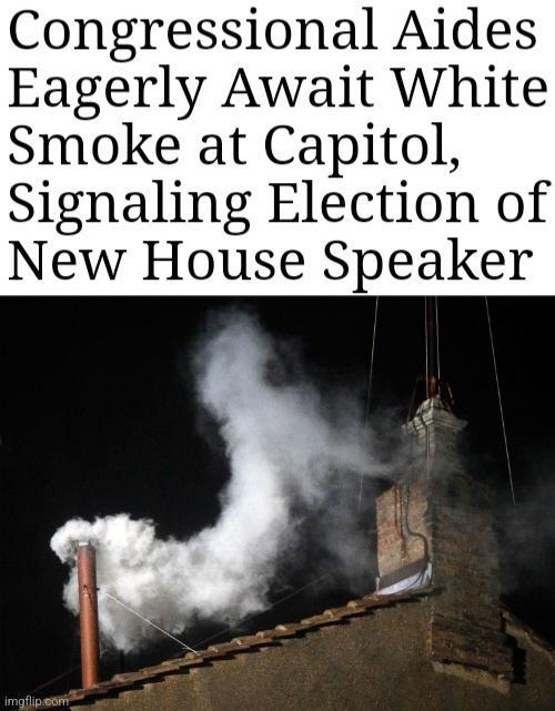 Congressional Aides Eagerly Await White Smoke at Capitol Signaling Election of New House Speaker