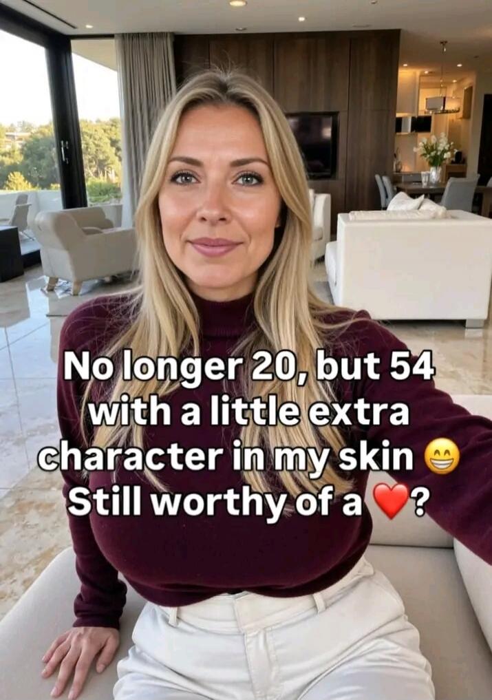 No longer 20, but 54 with a little extra character in my skin. Still worthy of a ❤️?