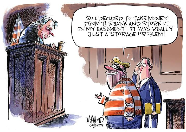 SO 1 DECIDED T0 TAKE MONEY FROM THE BANK AND STORE 1T INMY BASEMENT 1T WAS REALLY TUST A STORAGE PRoBLEM