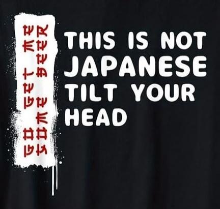 THIS IS NOT JAPANESE TILT YOUR HEAD. GET OFF MY DICK.